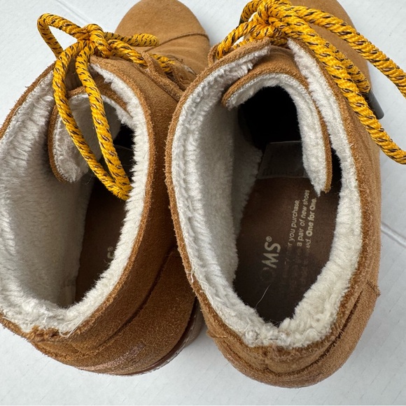 Toms Desert wedge tan suede ankle boots booties 8.5 - Picture 10 of 12